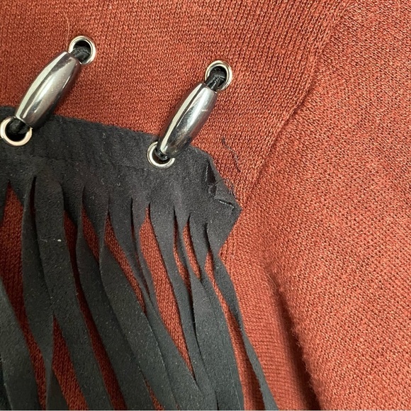 AfterShock Vintage Rust Fringe Sweater Size XL - Picture 5 of 13